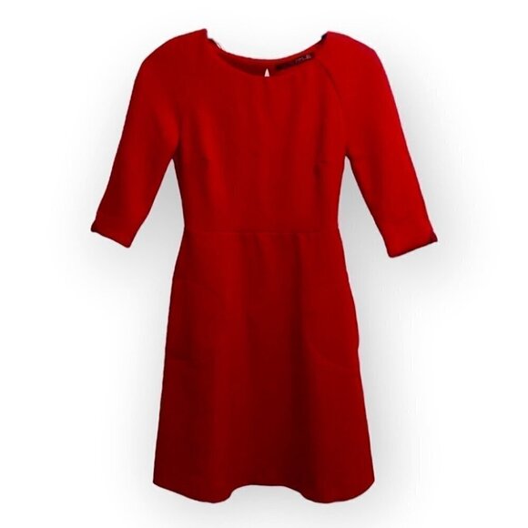 zara red sheath open back mini dress size Small - Picture 7 of 15